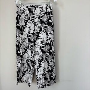 Tahari 100% Linen Crop Wide Leg Pants Size S
